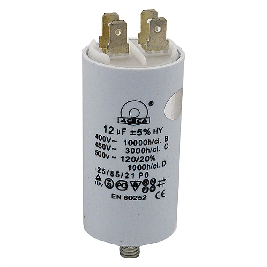Конденсатор CBB60 12мкФ 450V (4 клеммы, крепление болтом) 304003