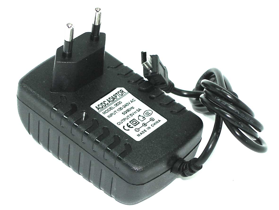 Блок питания (сетевой адаптер) AC 5V 3A mini-USB