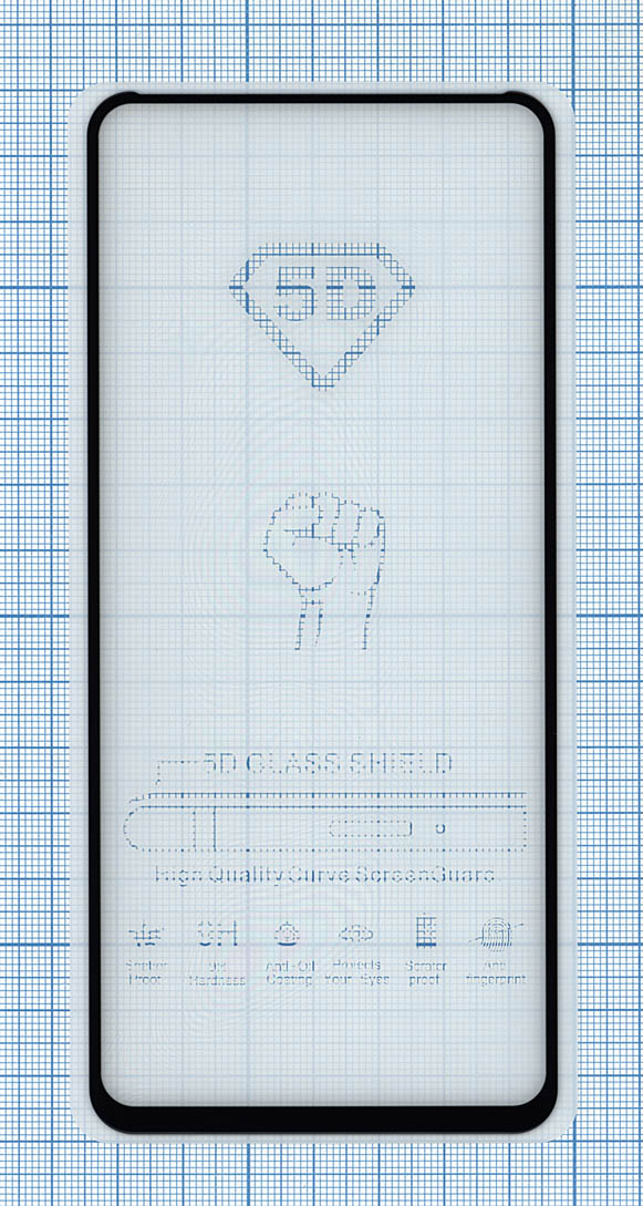 Защитное стекло "Полное покрытие" для Xiaomi Redmi Note 9 Pro черное