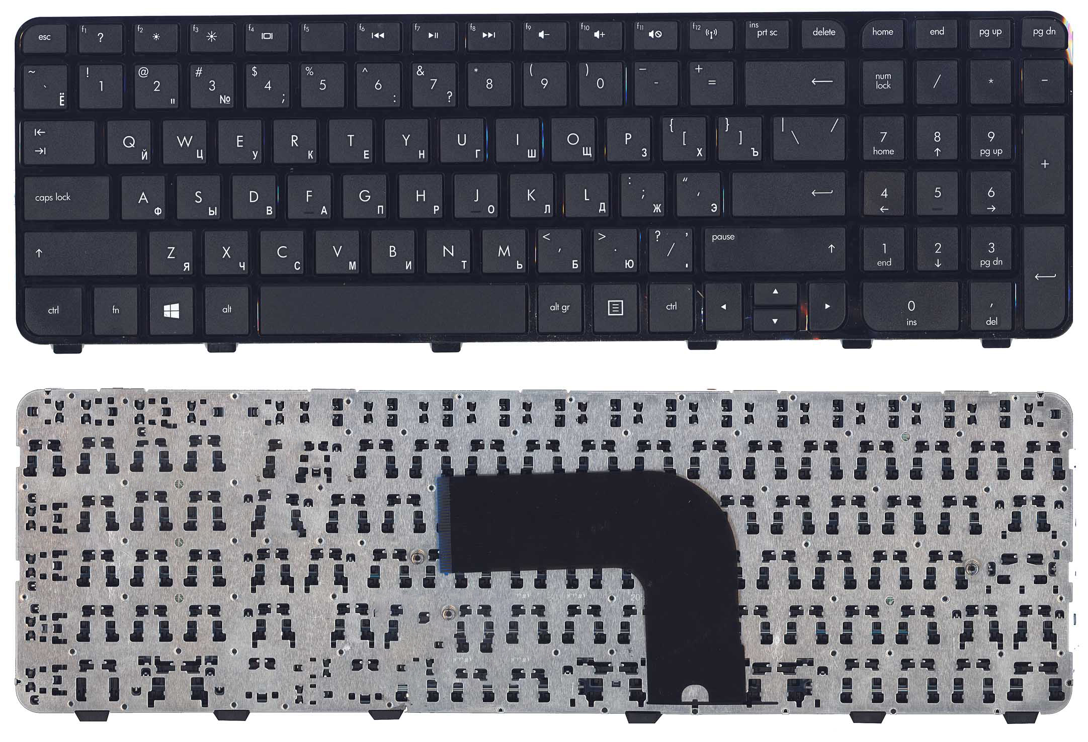 Клавиатура для ноутбука HP Pavilion DV6-7000 черная с рамкой