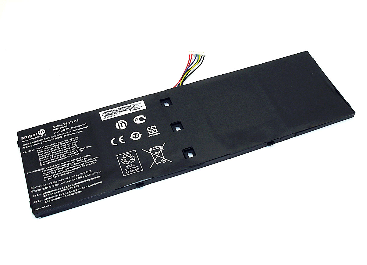 Аккумуляторная батарея Amperin для ноутбука Acer Aspire V7-482 (AP13B3K) 3560mAh 53Wh AI-V7