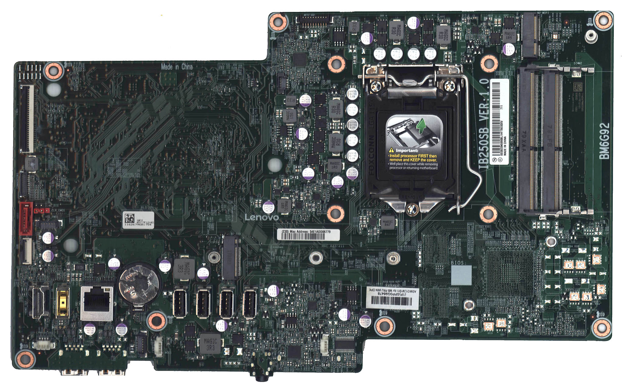Материнская плата Lenovo Intel KBL B250 UMA,WIN DPK