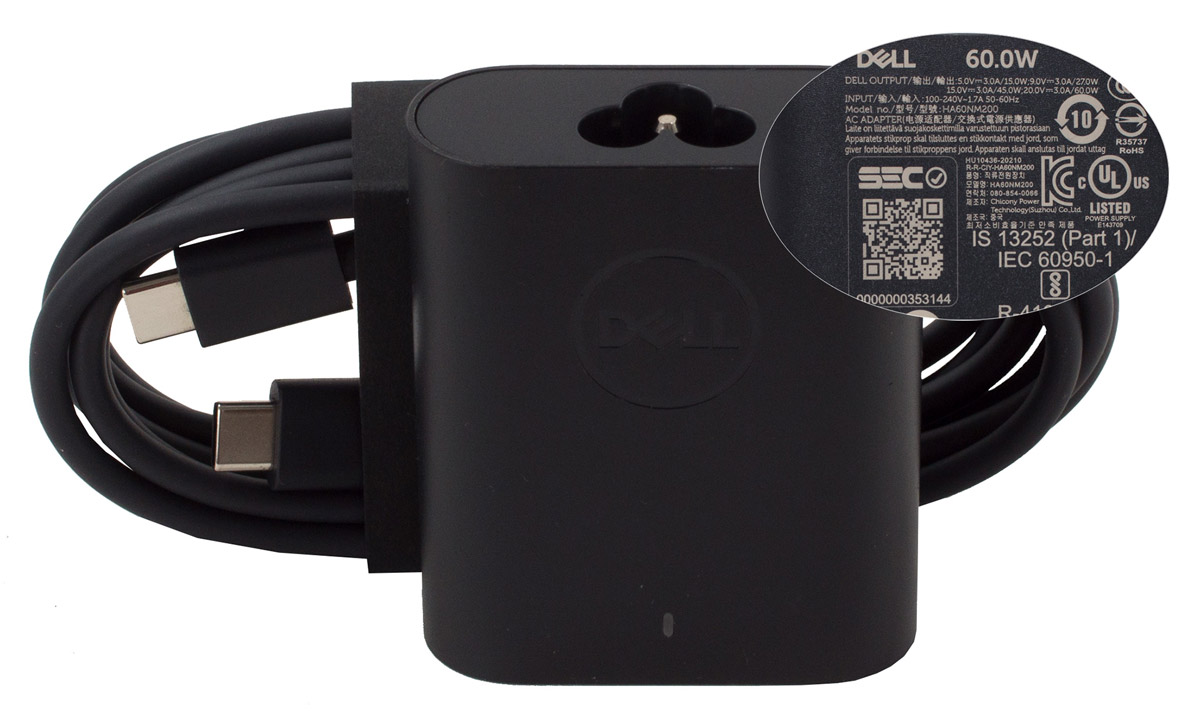 Блок питания (сетевой адаптер) для ноутбуков Dell 5/9/15/20V 3A 60W Type-C