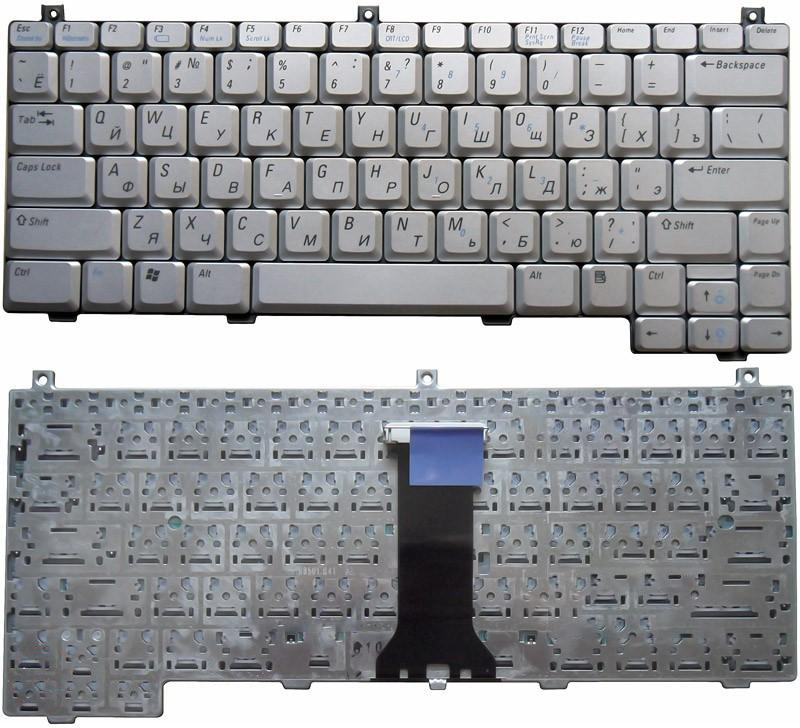 Клавиатура для ноутбука Dell XPS M1210 серебристая