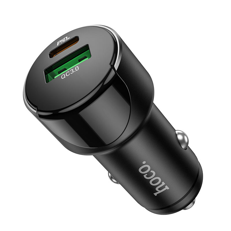 Автомобильная зарядка HOCO Z42, PD20, QC3.0, USB, Type-C, черный