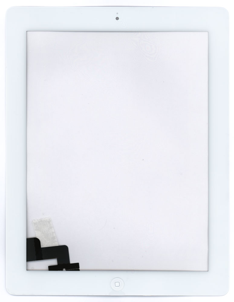 Сенсорное стекло (тачскрин) для iPad 2 (A1395, A1396, A1397) белое с кнопкой OEM